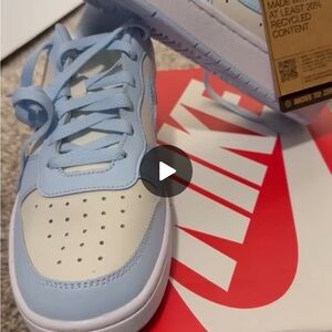 Nike Kids Light Blue and White Sneakers